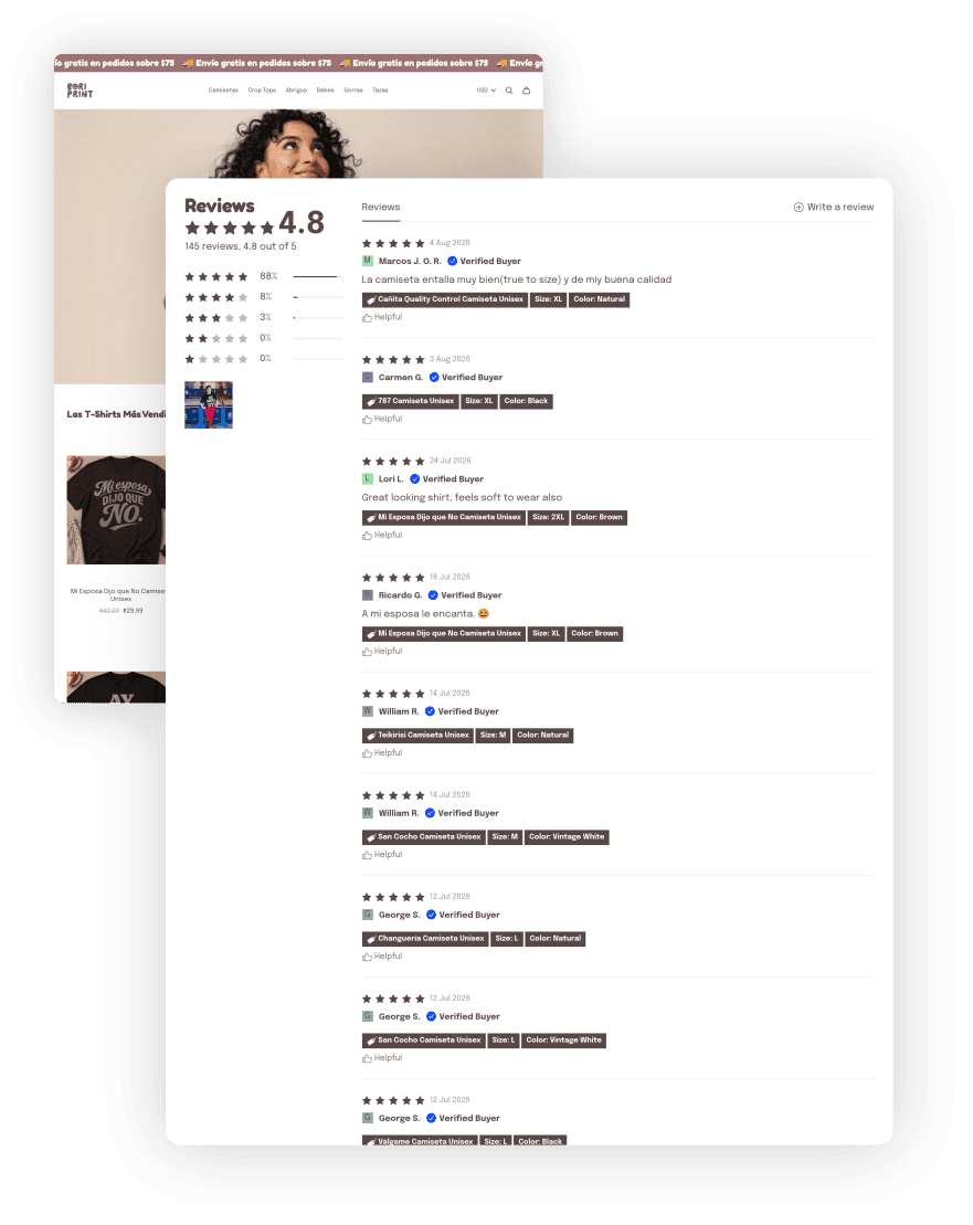 BoriPrint shows their customer reviews with EchoBrain
