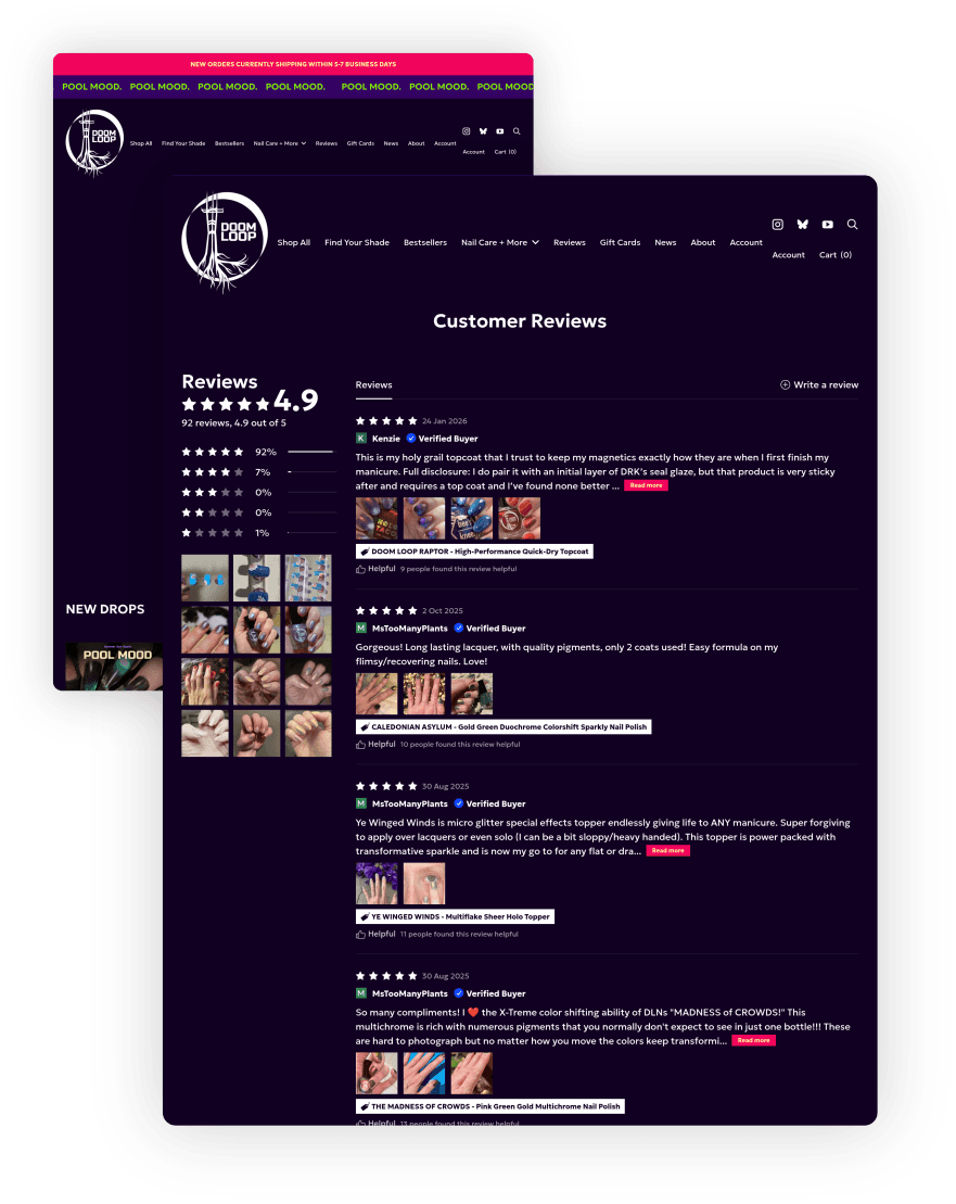 DoomLoop shows their customer reviews with EchoBrain